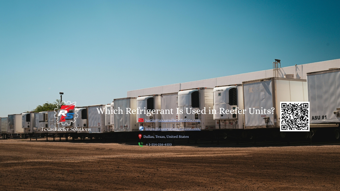 Texas Reefer Solutions technician servicing a refrigerated trailer reefer unit in Dallas, TX